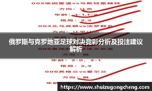 俄罗斯与克罗地亚足球对决竞彩分析及投注建议解析
